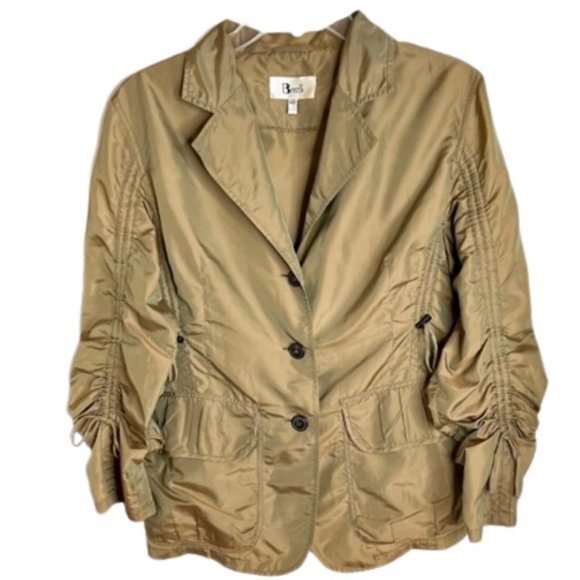 Brezza (UK) Iridescent Golden Tan Jacket w/ All-Around Rusching - 10 - Picture 1 of 12
